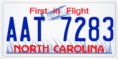 NC license plate AAT7283