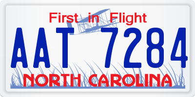 NC license plate AAT7284