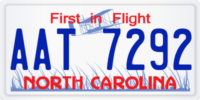 NC license plate AAT7292
