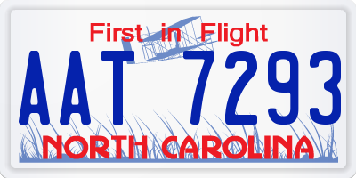 NC license plate AAT7293