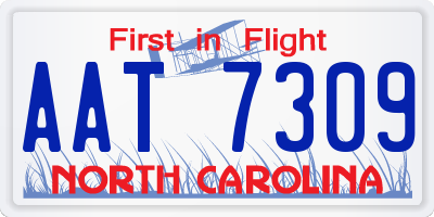 NC license plate AAT7309