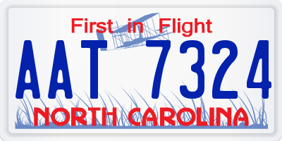 NC license plate AAT7324