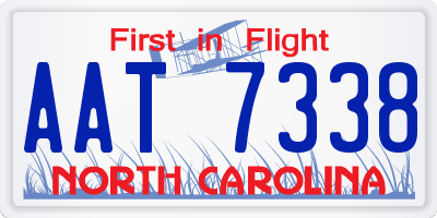 NC license plate AAT7338
