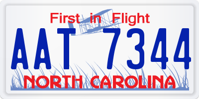 NC license plate AAT7344