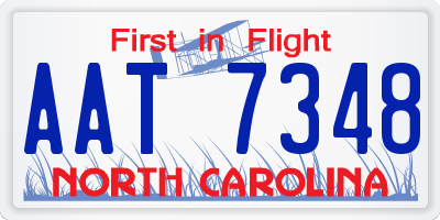 NC license plate AAT7348