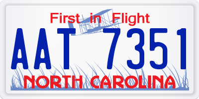 NC license plate AAT7351