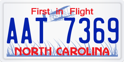 NC license plate AAT7369