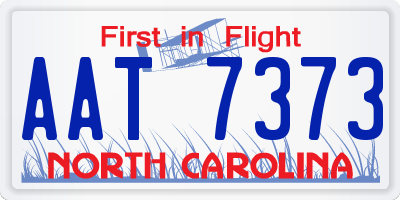 NC license plate AAT7373