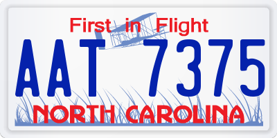 NC license plate AAT7375