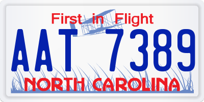 NC license plate AAT7389