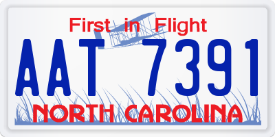 NC license plate AAT7391