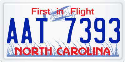 NC license plate AAT7393