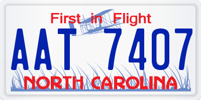 NC license plate AAT7407