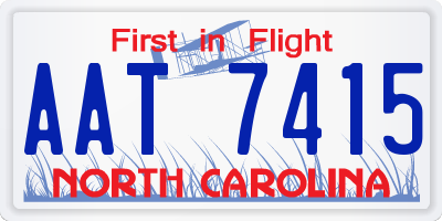 NC license plate AAT7415