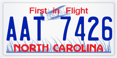 NC license plate AAT7426