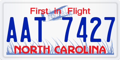 NC license plate AAT7427