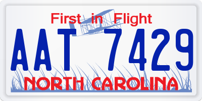 NC license plate AAT7429