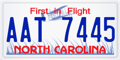 NC license plate AAT7445