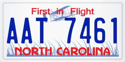 NC license plate AAT7461