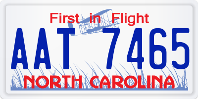 NC license plate AAT7465