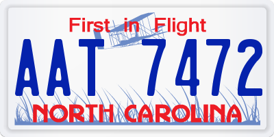 NC license plate AAT7472