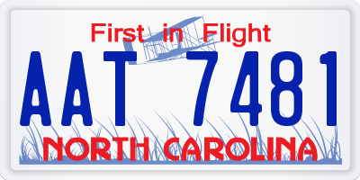 NC license plate AAT7481