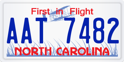 NC license plate AAT7482
