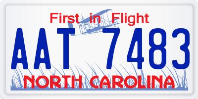 NC license plate AAT7483