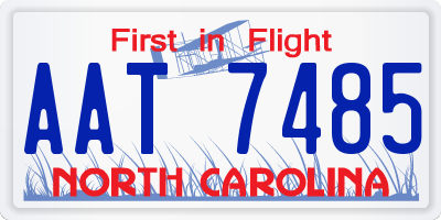 NC license plate AAT7485