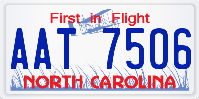 NC license plate AAT7506