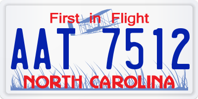NC license plate AAT7512