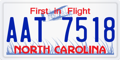 NC license plate AAT7518
