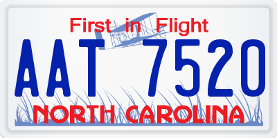 NC license plate AAT7520