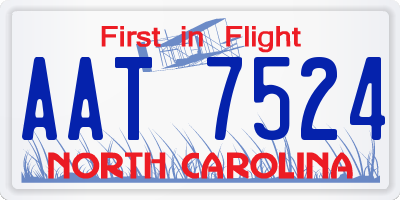 NC license plate AAT7524