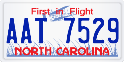 NC license plate AAT7529