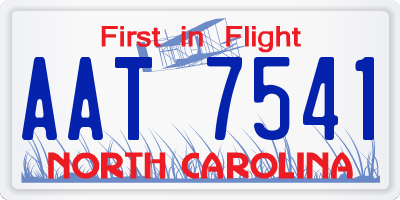 NC license plate AAT7541