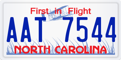 NC license plate AAT7544
