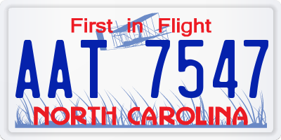 NC license plate AAT7547
