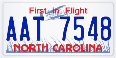 NC license plate AAT7548