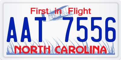 NC license plate AAT7556