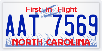 NC license plate AAT7569
