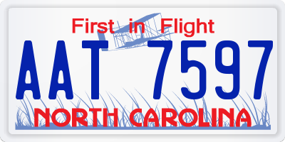 NC license plate AAT7597