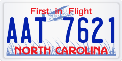 NC license plate AAT7621