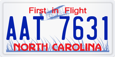 NC license plate AAT7631