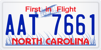 NC license plate AAT7661