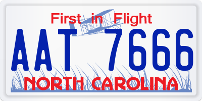 NC license plate AAT7666