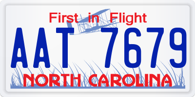 NC license plate AAT7679
