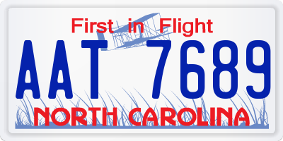 NC license plate AAT7689