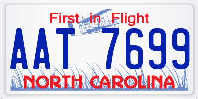 NC license plate AAT7699