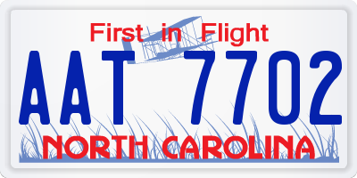 NC license plate AAT7702